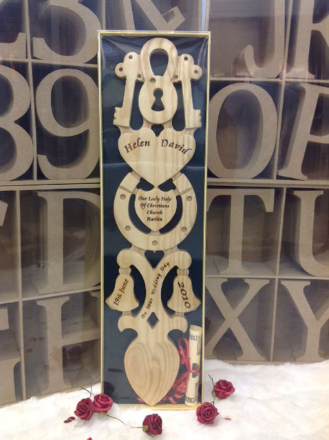 large engraved welsh love spoon for wedding
