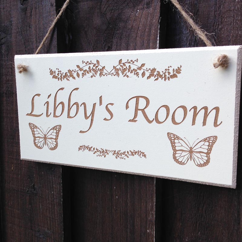 personalised bedroom door sign in cream 1