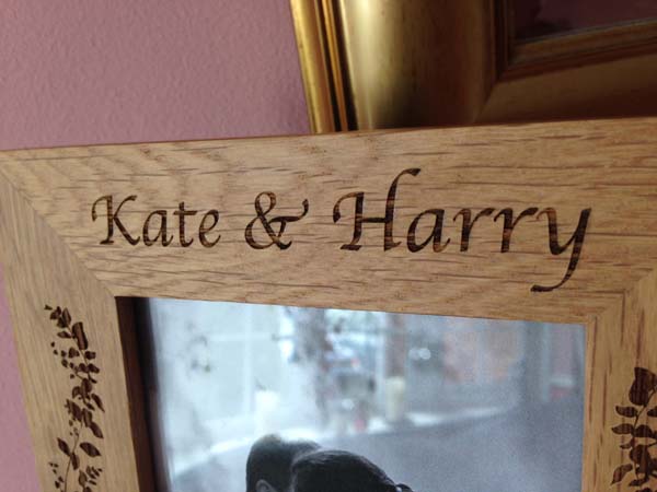 personalised photo frame in oak 2