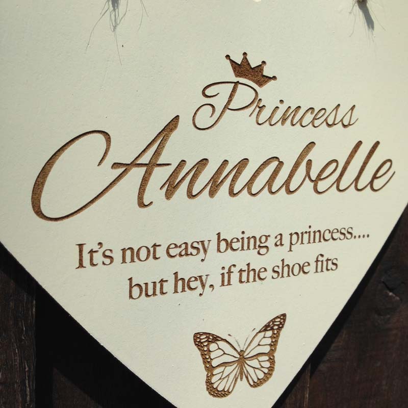 personalised wooden heart sign
