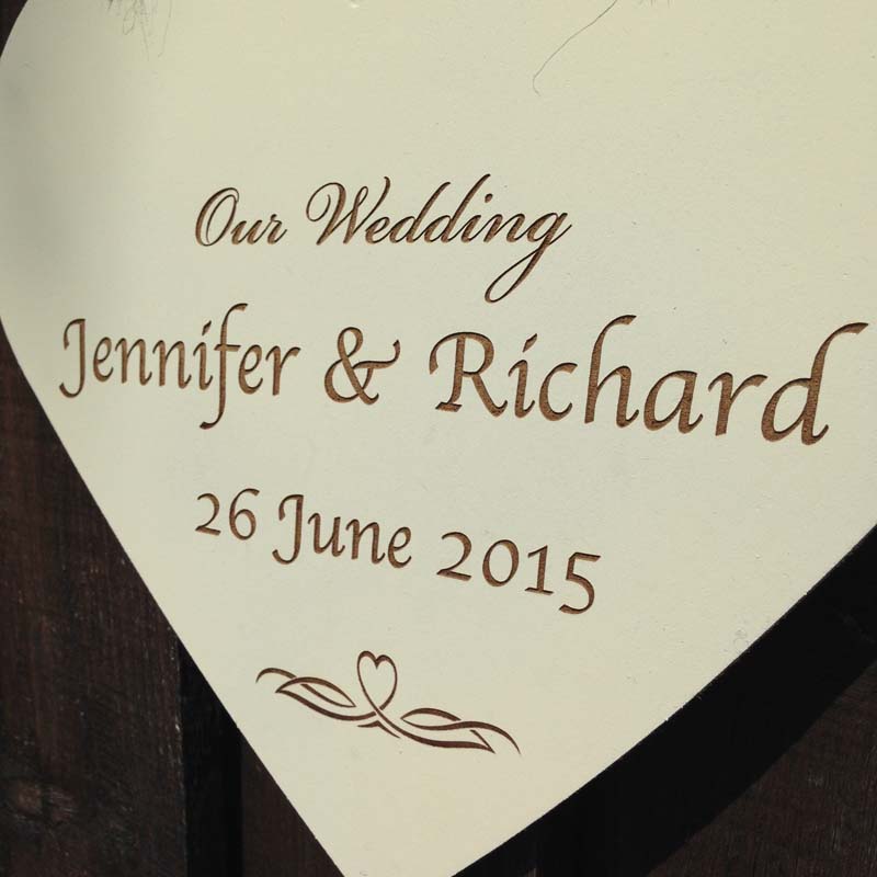 personalised wooden wedding heart signs