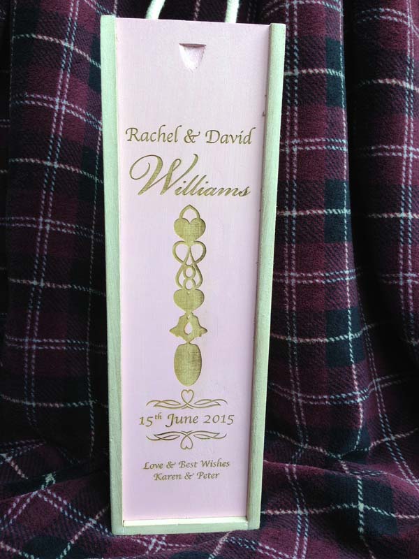 welsh love spoon engraved wooden wine case 1