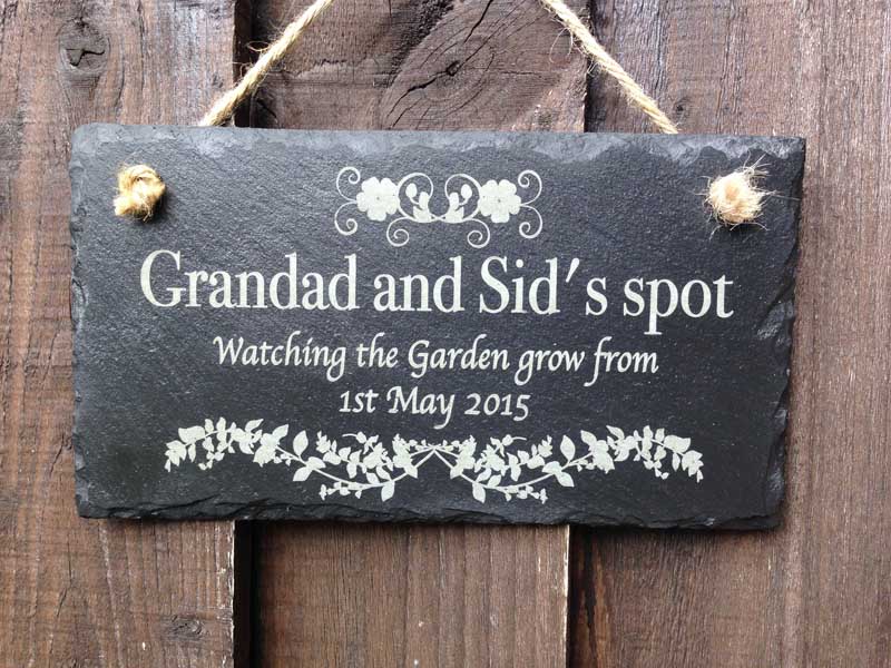 personalised slate garden sign