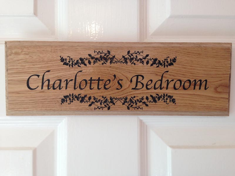 personalised oak bedroom door signs 2