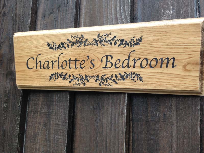 personalised oak bedroom door signs 4