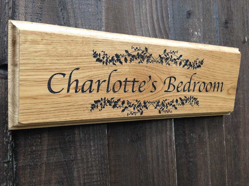 personalised oak bedroom door signs 5