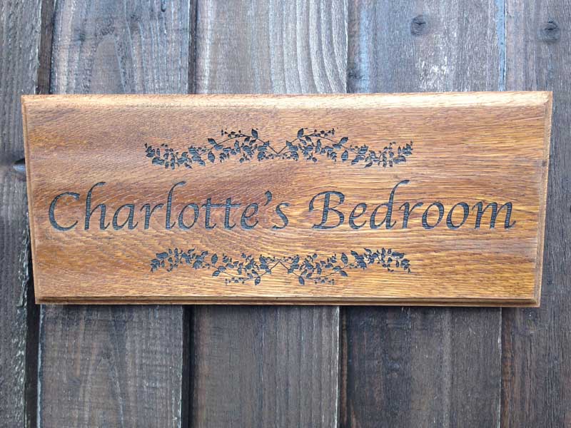 personalised oak bedroom door signs darkwood 2