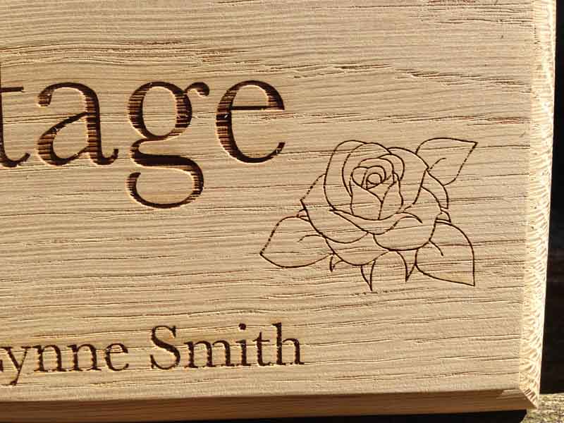 personalised oak sign rose cottage 2