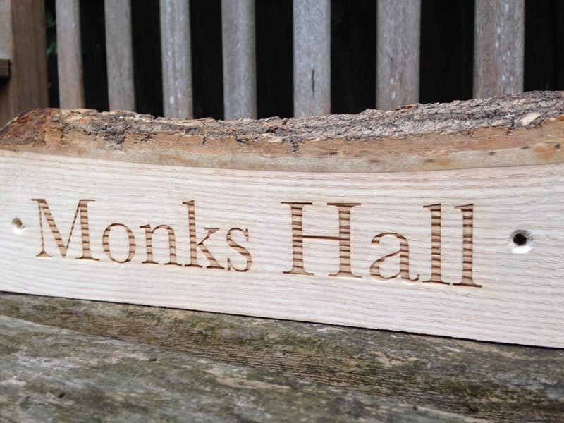 rustic edge oak sign