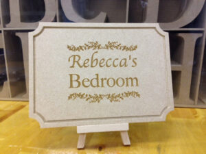 wooden personalised bedroom sign