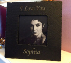 personalised slate photo frame