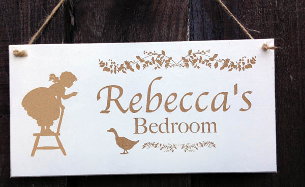 Personalised Girls Bedroom Door Sign With Duck
