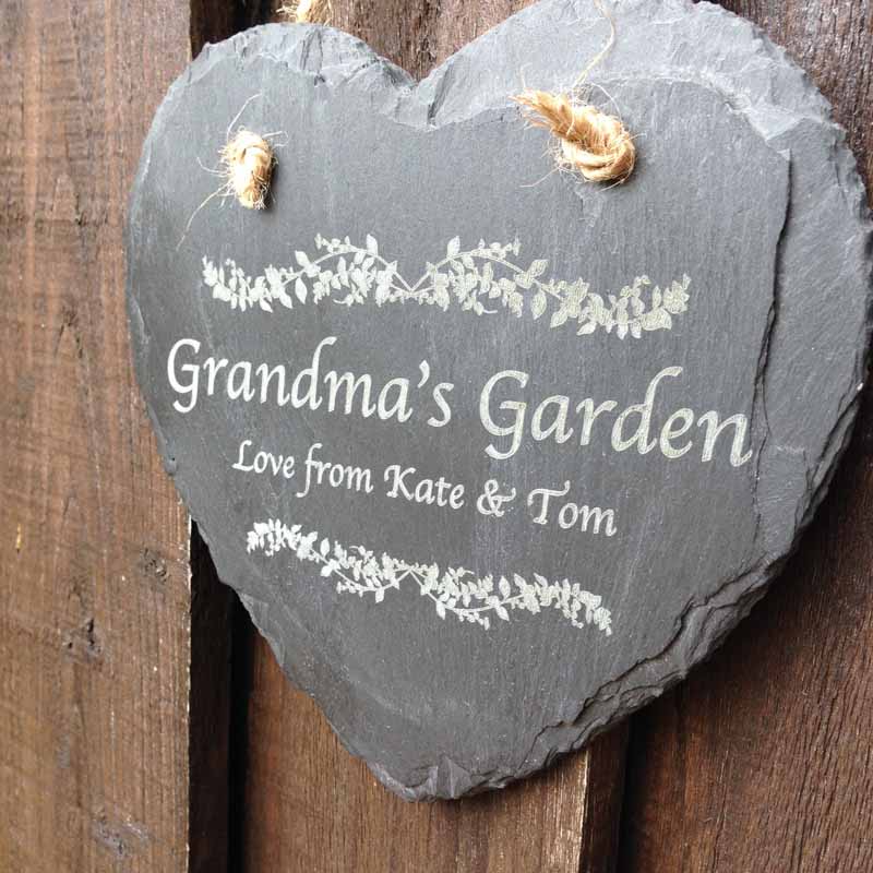 garden sign in slate heart 1