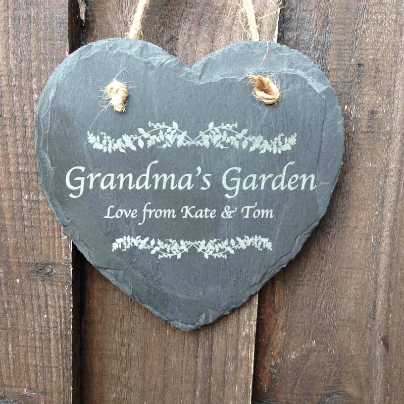garden sign in slate heart 1w