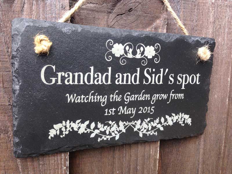personalised slate garden plaques