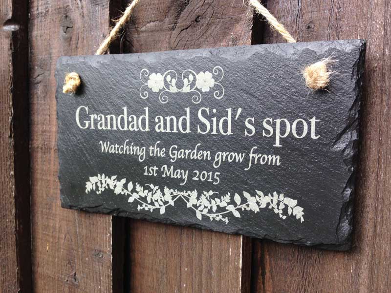 personalised slate garden signs
