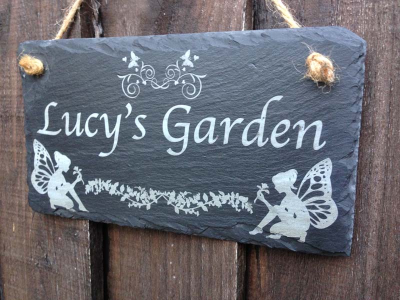 personlaised fairy garden signs