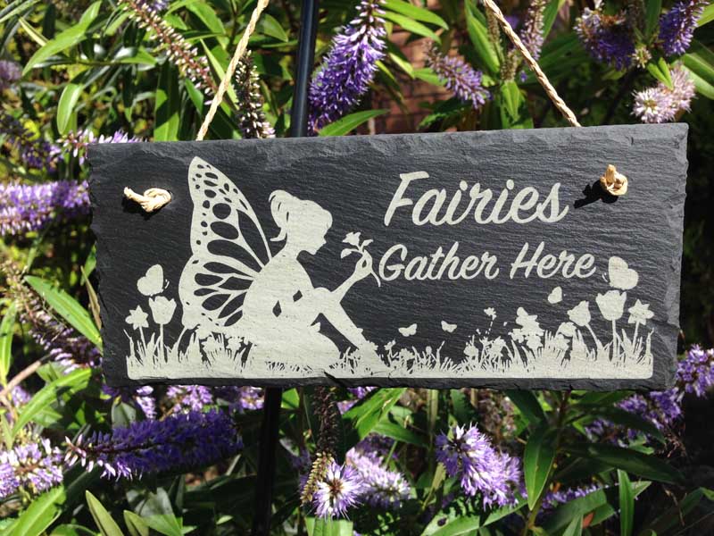 Slate Personalised Garden Signs, Fairy Garden Signs Uk