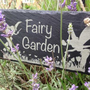 fairy garden sign slate engraved