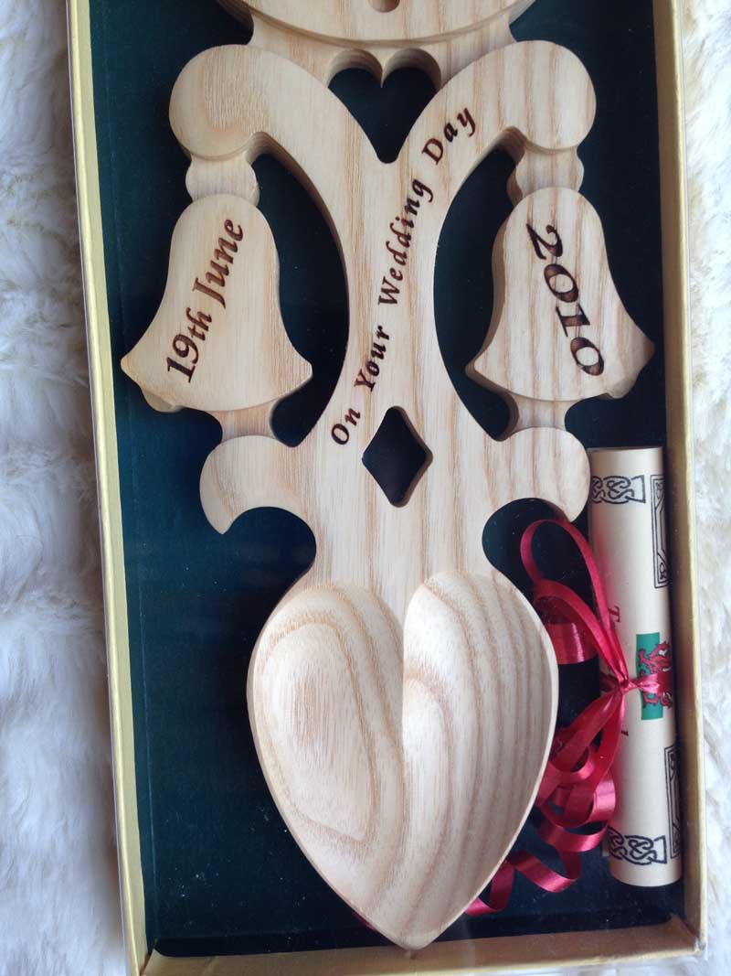 Welsh Love Spoon for Wedding or Anniversary P131 Signs Craft Shapes