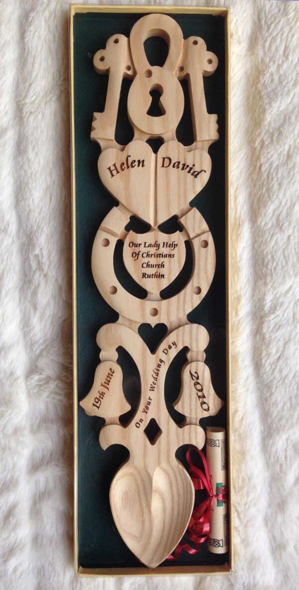 Welsh Love Spoon for Wedding or Anniversary P131 Signs Craft Shapes