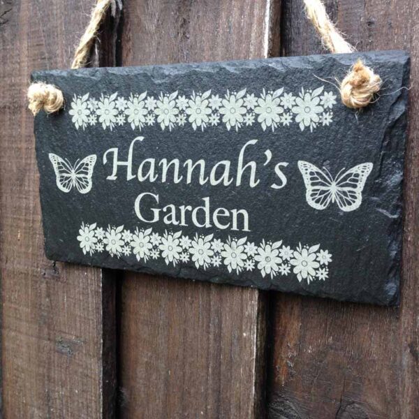 peronalised garden sign in slate w1