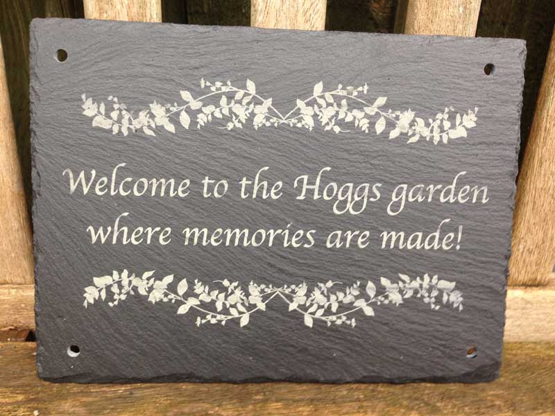 large garden signs in slate 12