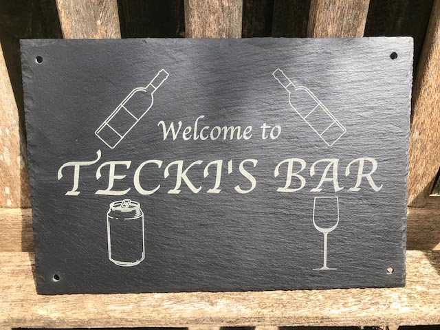 Personalised Bar Sign In Slate, Outdoor Bar Signs Personalized Uk