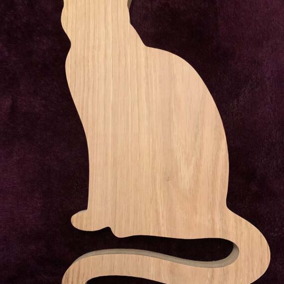 Cat Shape - Solid Oak